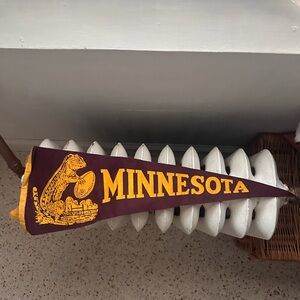 Vintage Minnesota Pennant with Gold and Purple Design